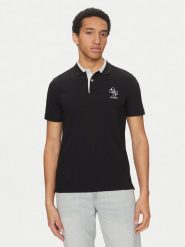Guess Polo M5GP60 K7O64 Czarny Slim Fit. Czarne koszulki polo Guess, m, z aplikacjami, z bawełny, bez kołnierzyka, bez ramiączek. Za 159.99 zł.