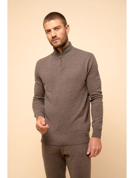 Just Cashmere Kaszmirowy sweter "Bradley" w kolorze szarobrązowym rozmiar: L. Brązowe swetry nierozpinane Just Cashmere, l, bez wzorów, z kaszmiru, bez kołnierzyka, bez ramiączek. Za 427.42 zł.
