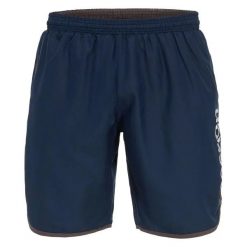 Szorty do biegania Macron Bazalt. Niebieskie krótkie spodenki sportowe Macron, s, bez wzorów, z materiału. Za 224.00 zł.
