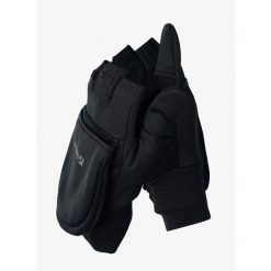 Rękawiczki wiatroszczelne Trekmates Rigg Convertible Mitts. Czarne rękawiczki TREKMATES, bez wzorów. Za 172.99 zł.