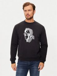 KARL LAGERFELD Bluza 705060 544942 Czarny Regular Fit. Czarne bluzy KARL LAGERFELD, l, bez wzorów, z bawełny, bez kaptura. Za 379.99 zł.