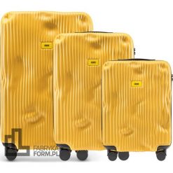Walizki Stripe w zestawie 3 el. Mustard Yellow. Żółte walizki Crash Baggage, bez wzorów. Za 4,860.00 zł.