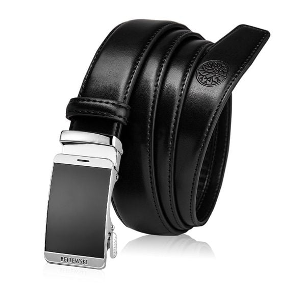 Skórzany pasek męski BETLEWSKI Czarny 105. Czarne paski Betlewski, bez wzorów, ze skóry. Za 99.00 zł.