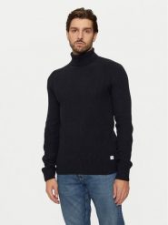 Jack&Jones Golf Pannel 12258472 Granatowy Regular Fit. Niebieskie golfy Jack&Jones, m, bez wzorów, z bawełny, bez kołnierzyka, bez ramiączek. Za 79.99 zł.