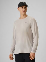 4F Longsleeve do biegania szybkoschnący męski - szary S. Szare bluzki z długim rękawem 4F, m, bez wzorów, z materiału, bez kołnierzyka, bez ramiączek. Za 149.99 zł.