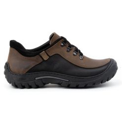 KOMODO Buty męskie trekkingowe skóra 917K brązowe. Brązowe trekkingi bez wzorów, ze skóry, bez zapięcia. Za 362.62 zł.