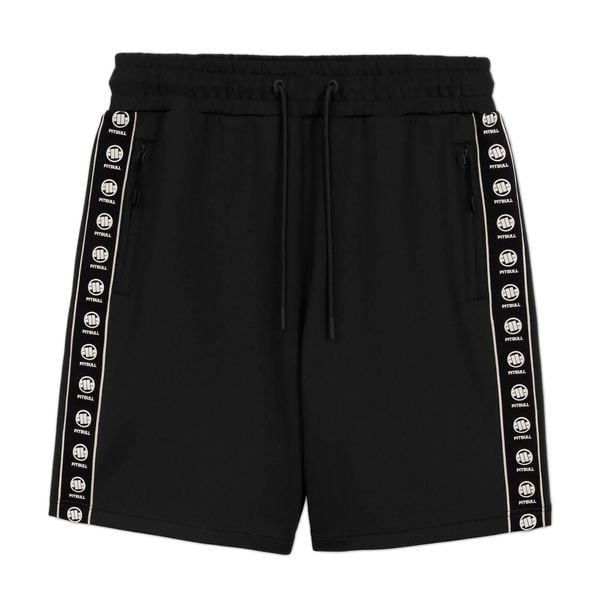 Spodenki męskie Pitbull Track Shorts Powers. Czarne szorty PITBULL, m, bez wzorów, sportowe. Za 149.99 zł.