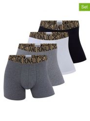 CR7 Bokserki (4 pary) w kolorze szarym, białym i czarnym rozmiar: XL. Białe bokserki CR7, xl, bez wzorów. Za 86.99 zł.