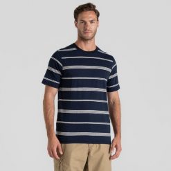 Koszulka bawełniana męska Craghoppers Buffon Short Sleeved T-Shirt. Niebieskie bielizna termoaktywna Craghoppers, m, bez wzorów, z bawełny, bez ramiączek. Za 146.99 zł.