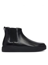 Calvin Klein Sztyblety Hybrid Clean Chelsea Wax Lth HM0HM02253 Czarny. Czarne sztyblety CALVIN KLEIN, bez wzorów, ze skóry, bez obcasa, bez zapięcia. Za 649.99 zł.