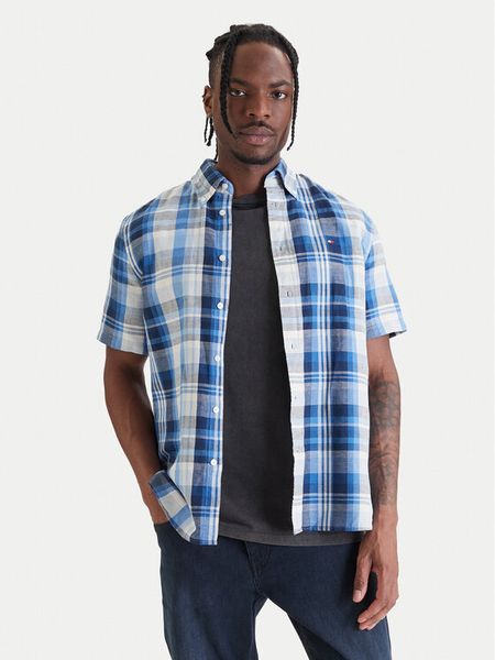 Tommy Hilfiger Koszula MW0MW43126 Niebieski Regular Fit. Niebieskie koszule Tommy Hilfiger, m, bez wzorów, z bawełny, bez kołnierzyka, bez ramiączek. Za 409.99 zł.