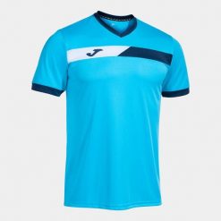 Koszulka tenisowa męska Joma Court. Niebieskie t-shirty sportowe Joma, bez wzorów, bez ramiączek, do piłki nożnej. W wyprzedaży za 58.99 zł.
