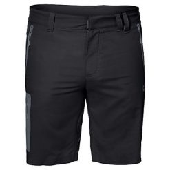 Spodenki trekkingowe męskie Jack Wolfskin Active Track. Czarne krótkie spodenki sportowe Jack Wolfskin, l, bez wzorów, z materiału. Za 364.95 zł.