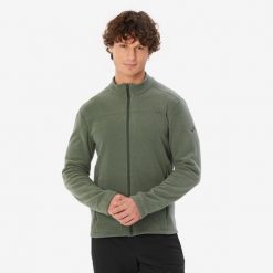 Polar turystyczny męski Quechua MH100 zamek. Niebieskie odzież kompresyjna QUECHUA, l, bez wzorów, z materiału, trekkingowe. Za 69.99 zł.