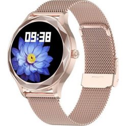 Smartwatch Garett Women Elise złoty, stalowy. Szare, cyfrowe krokomierze Garett, bez wzorów, z gumy. Za 399.00 zł.