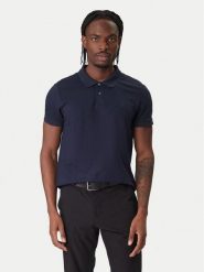 Calvin Klein Polo LV04LC254G Granatowy Slim Fit. Niebieskie koszulki polo CALVIN KLEIN, l, bez wzorów, z bawełny, bez kołnierzyka, bez ramiączek. Za 289.99 zł.
