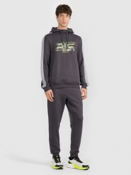 4F Spodnie dresowe joggery męskie 4F x Robert Lewandowski - szare M. Szare joggery i bojówki 4F, m, z aplikacjami, z dresówki, sportowe. Za 189.99 zł.