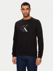 Calvin Klein Jeans Bluza Monologo J30J326034 Czarny Regular Fit. Czarne bluzy Calvin Klein Jeans, m, bez wzorów, z bawełny, bez kaptura. Za 369.99 zł.