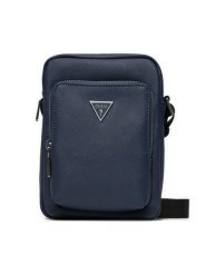 Guess Saszetka Milano HMMISA P4263 Granatowy. Niebieskie saszetki i nerki Guess, z aplikacjami, ze skóry. Za 219.99 zł.