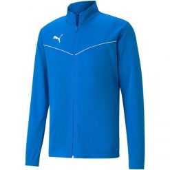 Męska Poliestrowa Kurtka Treningowa TeamRISE. Niebieskie kurtki Puma, m, bez wzorów, bez kaptura, trekkingowe. Za 249.99 zł.