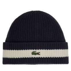 Czapka Lacoste. Niebieskie czapki zimowe LACOSTE, bez wzorów. Za 269.99 zł.