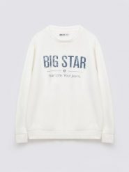 Bluza męska z logo BIG STAR biała Setor 100. Białe bluzy BIG STAR, l, bez wzorów, z bawełny, bez kaptura. Za 199.99 zł.
