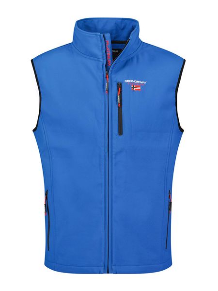 Geographical Norway Kamizelka softshellowa "Vakito" w kolorze niebieskim rozmiar: XL. Niebieskie kamizelki sportowe Geographical Norway, xl, bez wzorów, bez kaptura, outdoorowe. Za 158.47 zł.