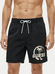Guess Szorty kąpielowe F6GT01 WN162 Czarny Regular Fit. Czarne kąpielówki Guess, m, z aplikacjami, z syntetyku. Za 236.99 zł.