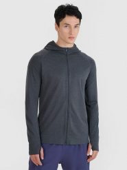 4F Kurtka sportowa w kolorze antracytowym rozmiar: L/XL. Czarne kurtki treningowe 4F, l, bez wzorów, bez kaptura, outdoorowe. Za 95.69 zł.