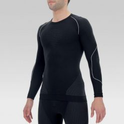 Bluza termoaktywna męska UYN Evolutyon UW Shirt LS. Czarne bielizna termoaktywna UYN, na zimę, m, bez wzorów, bez ramiączek, narciarskie. Za 249.45 zł.