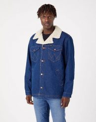 WRANGLER WRANGE SHERPA JACKET MĘSKA KURTKA JEANSOWA RETRO BLUE W445AR071 112324494. Niebieskie kurtki Wrangler, m, bez wzorów, z jeansu, bez kaptura. Za 419.99 zł.