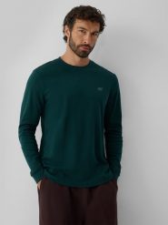 4F Longsleeve regular gładki męski - zielony XXL. Zielone bluzki z długim rękawem 4F, m, bez wzorów, z bawełny, bez kołnierzyka, bez ramiączek. Za 99.99 zł.