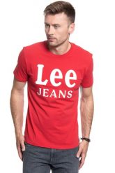 LEE LEE JEANS TEE BRIGHT RED L62BFQEF 112114495. Czerwone t-shirty Lee, l, bez wzorów, z jeansu, bez kołnierzyka, bez ramiączek. Za 69.99 zł.