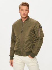 SCHOTT N.Y.C. Kurtka bomber AIRFORCERS Zielony Regular Fit. Zielone kurtki SCHOTT N.Y.C., m, bez wzorów, z syntetyku, bez kaptura. Za 649.99 zł.