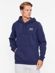 Under Armour Bluza Ua Essential Fleece Hoodie 1373880 Granatowy Loose Fit. Niebieskie bluzy Under Armour, l, bez wzorów, z bawełny, bez kaptura. Za 199.99 zł.