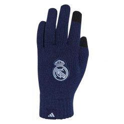 Rękawiczki Adidas Dla Dorosłych Unisex. Niebieskie rękawiczki REAL MADRID, bez wzorów, z elastanu. Za 182.99 zł.