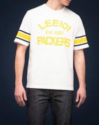 LEE 101 GRAPHIC TEE SS CLOUD DANCER 112124091. T-shirty Lee, m, bez wzorów, bez kołnierzyka, bez ramiączek. Za 79.99 zł.