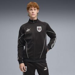 Męska kurtka dresowa Austria KING Anthem PUMA. Białe kurtki Puma, m, bez wzorów, z dresówki, bez kaptura. Za 389.00 zł.