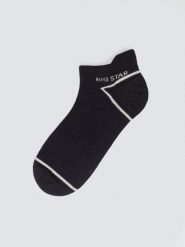 Stopki męskie bawełniane czarne Serhios 906. Czarne skarpetki sportowe BIG STAR, bez wzorów, z bawełny. Za 19.99 zł.
