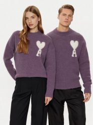 AMI PARIS Sweter UKS025.KN0032 Fioletowy Relaxed Fit. Fioletowe swetry rozpinane AMI PARIS, l, bez wzorów, z syntetyku, bez kołnierzyka, bez ramiączek. Za 1,919.00 zł.