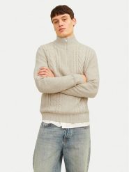 Jack&Jones Sweter Craig 12260826 Écru Regular Fit. Swetry rozpinane Jack&Jones, m, bez wzorów, z syntetyku, bez kołnierzyka, bez ramiączek. Za 119.99 zł.