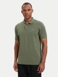Gant Polo Shield 2210 Zielony ciemny Regular Fit. Zielone koszulki polo GANT, l, bez wzorów, z bawełny, bez kołnierzyka, bez ramiączek. Za 379.99 zł.