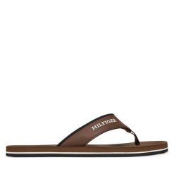 Japonki Tommy Hilfiger. Brązowe japonki Tommy Hilfiger, bez wzorów. Za 199.99 zł.