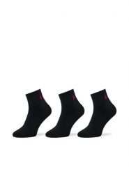 Polo Ralph Lauren Zestaw 3 par wysokich skarpet męskich 449655220001 Czarny. Czarne skarpety Polo Ralph Lauren, bez wzorów, z bawełny. Za 89.99 zł.
