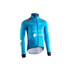 Kurtka na rower szosowy 900 U19 zimowa męska. Niebieskie kurtki VAN RYSEL, na zimę, m, bez wzorów, z elastanu, bez kaptura. Za 439.99 zł.