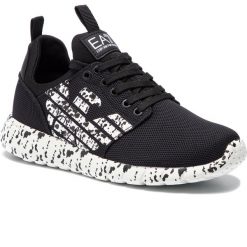 Sneakersy EA7 EMPORIO ARMANI - X8X007 XK073 A120 Black/White. Czarne buty sportowe casual EA7 Emporio Armani, bez wzorów, z materiału, bez zapięcia. W wyprzedaży za 409.00 zł.
