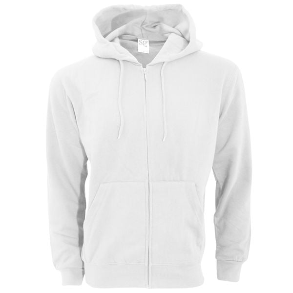 Męska Gładka Bluza Sportowa Z Kapturem Na Zamek. Białe bluzy z kapturem SG, l, bez wzorów, z kapturem. Za 45.99 zł.
