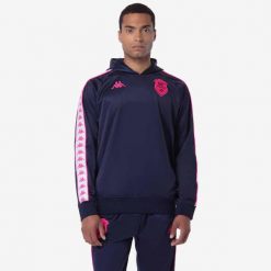 Bluza dresowa Stade Français 222 Banda Zeustivy 2024/25. Niebieskie bluzy z kapturem Kappa, m, bez wzorów, z dresówki, z kapturem. Za 312.40 zł.