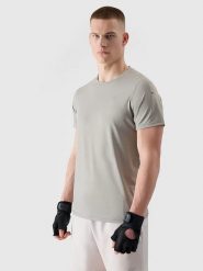 4F Koszulka sportowa w kolorze szarym rozmiar: M. Szare t-shirty sportowe 4F, bez wzorów, z materiału, bez ramiączek, outdoorowe. Za 79.59 zł.