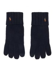 Polo Ralph Lauren Rękawiczki 449793457003 Granatowy. Niebieskie rękawiczki Polo Ralph Lauren, bez wzorów, z dzianiny. Za 419.99 zł.